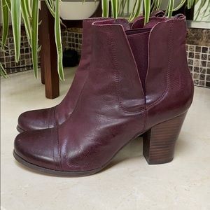 Miz Mooz burgundy leather boots size 8.5